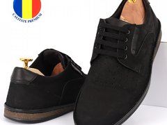 Pantofi din piele naturala Cod 640 negru